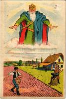 Szent István országa / Hungarian irredenta propaganda with Stephen I of Hungary (gyűrődések / creases)