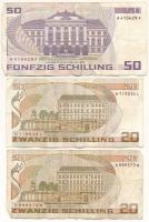 Ausztria 1986. 20Sch (2x) + 50Sch T:F,VG közte kis szakadás
Austria 1986. 20 Schilling (2x) + 50 Sc...