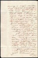 1853 Deák Ferenc (1803-1876) államférfi, miniszter autográf levele Kehidai birtokáról Bécsbe. A címz...