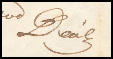 1853 Deák Ferenc (1803-1876) államférfi, miniszter autográf levele Kehidai birtokáról Bécsbe. A címz...