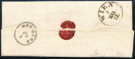 1853 Deák Ferenc (1803-1876) államférfi, miniszter autográf levele Kehidai birtokáról Bécsbe. A címz...