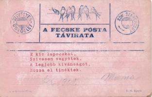 Fecske posta távirata, Hungarian swallow post telegraph
