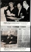 1963-1965 Stockholm, Wigner Jenő átveszi a fizikai Nobel-díjat + Sir Winston Churchill halálhíre a The Times címlapján, 2 db MTI sajtófotó, 24,5x20,5 cm