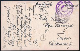 ~1915 Tábori posta képeslap S.M.Boot 14