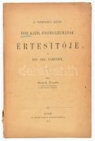 1914 Kassuba Domokos: A Ciszterci Rend egri kath. főgimnáziumának értesítője az 1913-1914. tanévről. Eger, 1914, Érseki Liceum, 373 p. Kiadói papírkötésen, kissé sérült gerinccel