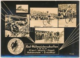 1960 Rad-Weltmeisterschaften Karl-Marx-Stadt Hohenstein Ernstthal. Championnats du Monde UCI 1960 DRSV: Bernhard Eckstein, Täve / Kerékpáros világbajnokság térképpel / Cycling World Championships, sport map (fl)