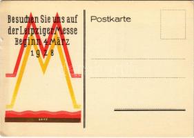 Besuchen Sie uns auf der Leipziger Frühjahrs Messe, Beginn: 4. März / Lipcsei Vásár reklámlapja / Leipzig Fair, German advertisement s: Baus (EK)