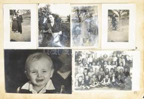 cca 1920-1950 Régi fotóalbum, benne családi és katonai fotókkal, közte erdélyi bevonuláskor készült ...