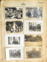 cca 1920-1950 Régi fotóalbum, benne családi és katonai fotókkal, közte erdélyi bevonuláskor készült ...