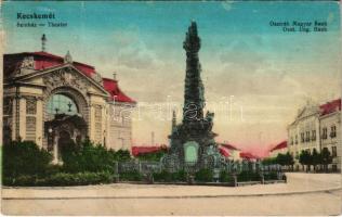 1916 Kecskemét, Színház, Osztrák-Magyar Bank. Fekete Soma kiadása (ragasztónyom / glue marks)