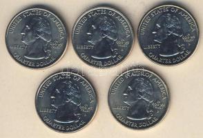 USA 2005. 1/4$ 5klf db "Kalifornia, Kansas, Nyugat-Virginia, Oregon, Minnesota" T:1,1/2