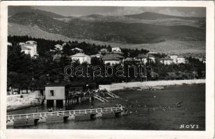 1938 Novi Vinodolski, Novi, Novoga; strand, fürdőzők / beach, bathers (EK)