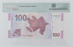 Azerbajdzsán 2013. 100M "C66666555", PMG tokban T:UNC Azerbaijan 2013. 100 Manat "C66...