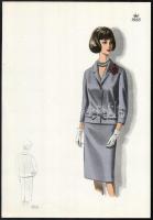 1966 3 db vintage női divatkép, ofszet nyomat, papír, egyik lap alján apró szakadásokkal, 34x24 cm