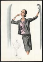 1966 3 db vintage női divatkép, ofszet nyomat, papír, egyik lap alján apró szakadásokkal, 34x24 cm