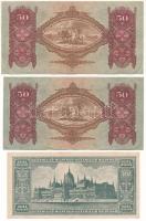 1932. 50P (2x) + 1946. 100.000.000MP T:F,VF szép papír Adamo P14