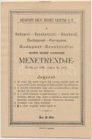 1905 Budapesti HÉV Rt. menetrendje a Budapest-Dunaharaszti-Ráckeve; Budapest-Kerepes, valamint Budapest-Szentendre vonalakon közlekedő személyvonatokon. Érvényes 1905 május 1-től.