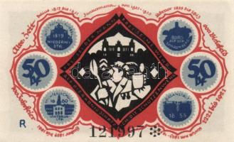 Német Birodalom / Weimari Köztársaság / Bielefeld 1921. 50Pf (6x) 6klf db, teljes sor T:I