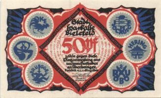 Német Birodalom / Weimari Köztársaság / Bielefeld 1921. 50Pf (6x) 6klf db, teljes sor T:I