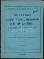 1910 Díjszabás a személy- podgyász-, expresszáruk- és kutyák szállítására a Budapesti Helyiérdekű Vasúak vonalain BHÉV egy térképpel. 40 p.