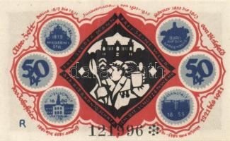 Német Birodalom / Weimari Köztársaság / Bielefeld 1921. 50Pf (6x) 6klf db, teljes sor T:I