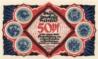 Német Birodalom / Weimari Köztársaság / Bielefeld 1921. 50Pf (6x) 6klf db, teljes sor T:I