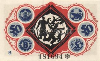 Német Birodalom / Weimari Köztársaság / Bielefeld 1921. 50Pf (6x) 6klf db, teljes sor T:I