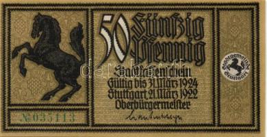 Német Birodalom / Weimari Köztársaság / Stuttgart 1922. 50Pf (12x) 12 klf db, teljes sor T:I