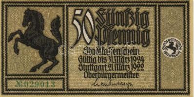 Német Birodalom / Weimari Köztársaság / Stuttgart 1922. 50Pf (12x) 12 klf db, teljes sor T:I