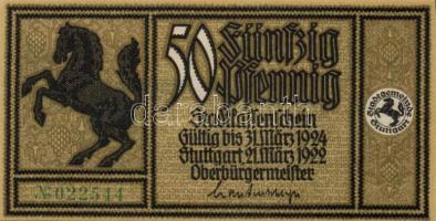 Német Birodalom / Weimari Köztársaság / Stuttgart 1922. 50Pf (12x) 12 klf db, teljes sor T:I