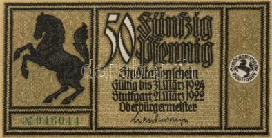 Német Birodalom / Weimari Köztársaság / Stuttgart 1922. 50Pf (12x) 12 klf db, teljes sor T:I