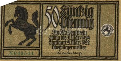 Német Birodalom / Weimari Köztársaság / Stuttgart 1922. 50Pf (12x) 12 klf db, teljes sor T:I