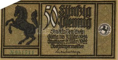 Német Birodalom / Weimari Köztársaság / Stuttgart 1922. 50Pf (12x) 12 klf db, teljes sor T:I