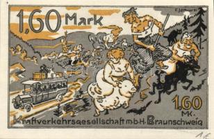 Német Birodalom / Weimari Köztársaság / Braunschweig 1922. 25Pf + 75Pf + 1,60M 3 klf db, teljes sor ...