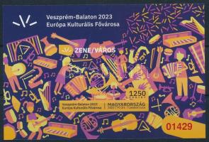 2023 Veszprém-Balaton Európa kulturális fővárosa vágott blokk piros sorszámmal 01429