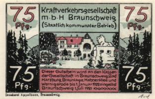 Német Birodalom / Weimari Köztársaság / Braunschweig 1922. 25Pf + 75Pf + 1,60M 3 klf db, teljes sor ...