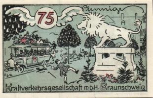 Német Birodalom / Weimari Köztársaság / Braunschweig 1922. 25Pf + 75Pf + 1,60M 3 klf db, teljes sor ...