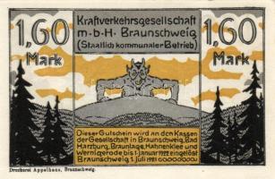 Német Birodalom / Weimari Köztársaság / Braunschweig 1922. 25Pf + 75Pf + 1,60M 3 klf db, teljes sor ...