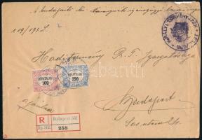 1921 Budapest helyi ajánlott levél 350f Hivatalos bérmentesítéssel