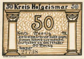 Német Birodalom / Weimari Köztársaság / Hofgeismar DN 25Pf + 50Pf +75Pf + 1M + 1,50M 5 klf db, telje...