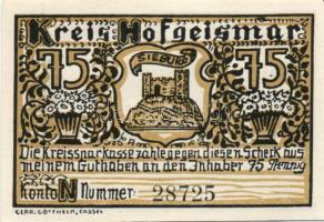 Német Birodalom / Weimari Köztársaság / Hofgeismar DN 25Pf + 50Pf +75Pf + 1M + 1,50M 5 klf db, telje...