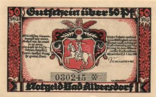Német Birodalom / Weimari Köztársaság / Albersdorf 1922. 50Pf + 1M + 2M 3 klf db, teljes sor T:I-