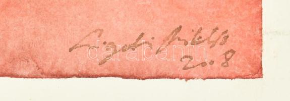 Ligeti Miklós (1982- ): Ablakok spalettával (Wekerlei részlet?), 2008. Akvarell, papír, jelzett, 40x...