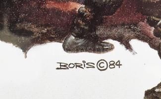 1984, Boris Vallejo fantasy nyomat. Jelzett a nyomtatványon. Keretben, 27x21 cm