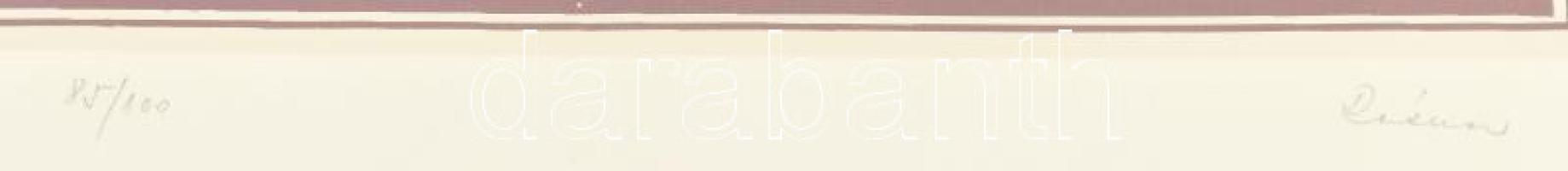 Rátkai György (1940-2009): Pest-Buda. Szitanyomat, papír, jelzett, számozott (85/100), 26×37 cm