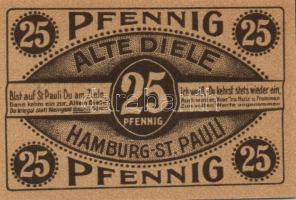 Német Birodalom / Weimari Köztársaság / Hamburg 1921. 20Pf + 25Pf + 30Pf 3 klf db, teljes sor T:I