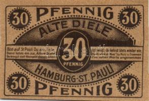 Német Birodalom / Weimari Köztársaság / Hamburg 1921. 20Pf + 25Pf + 30Pf 3 klf db, teljes sor T:I