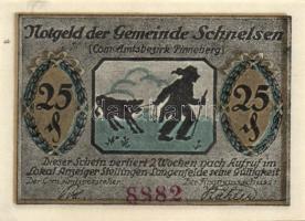 Német Birodalom / Weimari Köztársaság / Schnelsen DN 25Pf (2x) + 50Pf (2x) + 75Pf (2x) 6 klf db, tel...