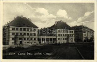 Praha, Prag, Prague; Bubenec, Skola, Námestí N.-Obrany / school, square