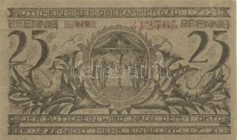 Német Birodalom / Weimari Köztársaság / Oberammergau 1921. 25Pf + 50Pf + 75Pf 3 klf db, teljes sor T...